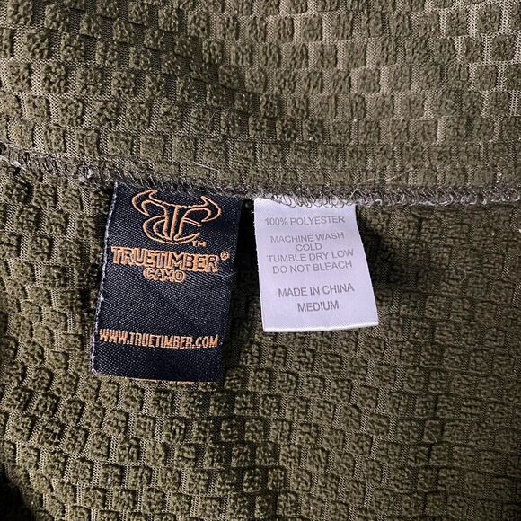 Medium Truetimber Green Camo 1/4 Zip Sweatshirt 100% Polyester - Picture 4 of 8